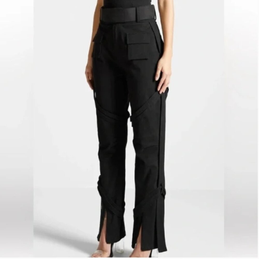 NWT MANIERE DE VOIR Carpenter Cargo Trousers Black Pants in Size 4 - Picture 16 of 16